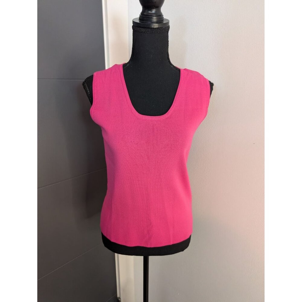 Mirasol Womens Sleeveless Hot Pink Knit Scoop Neck Tank Top - Small